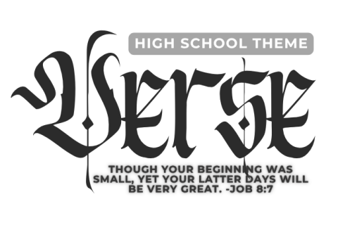 Student Victoria Segura smiling beside the Hub wall where the verse Job 8:7, “And though you started with little, you will end with much,” will be displayed.